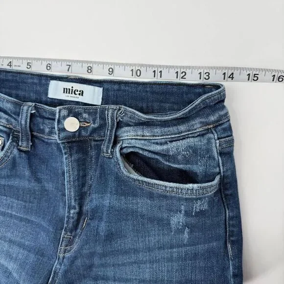Mica Los Angeles Dark Denim Mid Rise Flared Jeans Blue Size 28 - Picture 5 of 9
